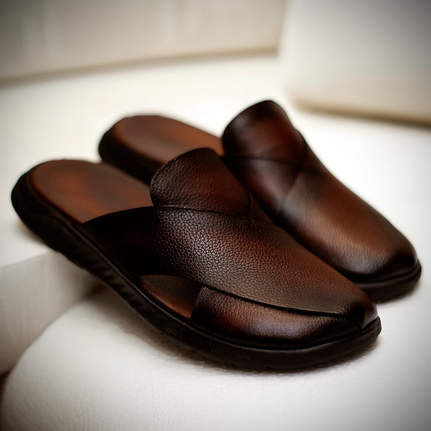 SP-7 | Medicated Leather Mule – Brown