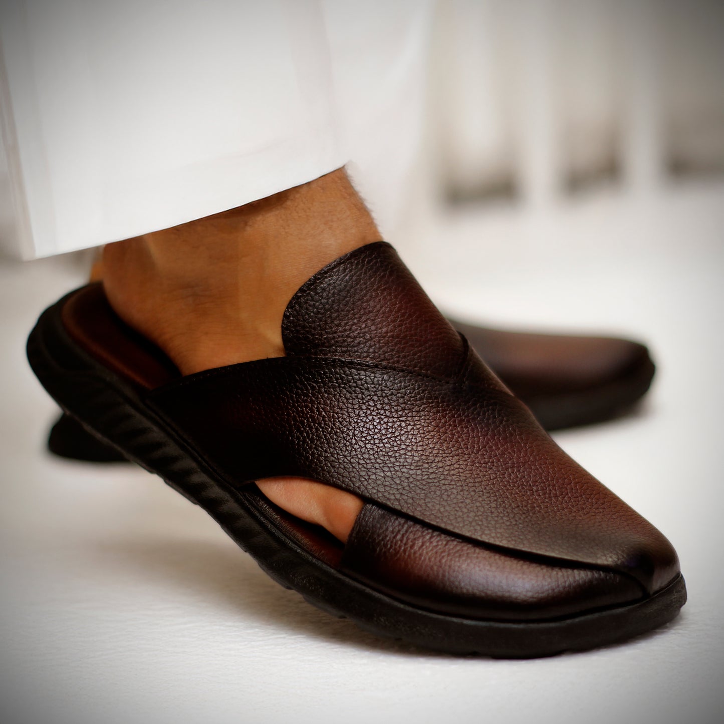 SP-7 | Medicated Leather Mule – Brown